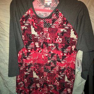 LULAROE RANDY - 2XL BRAND NEW HOT PINK AND GREY